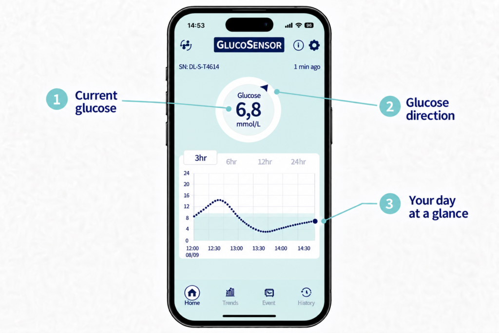 Highlights GlucoSensor Q App